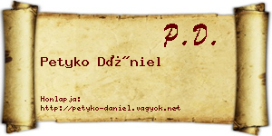 Petyko Dániel névjegykártya