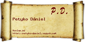Petyko Dániel névjegykártya